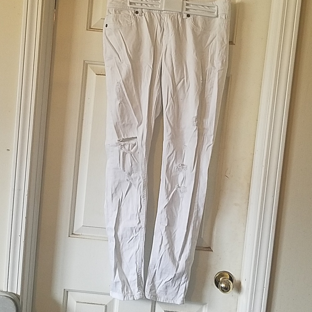 White Distressed Jeggings